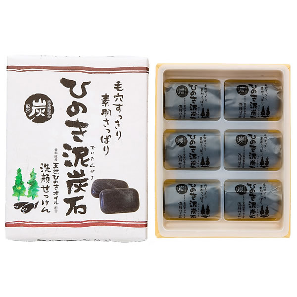 ひのき泥炭石 洗顔せっけん すっきりタイプ 30g 6個セット 【0032】