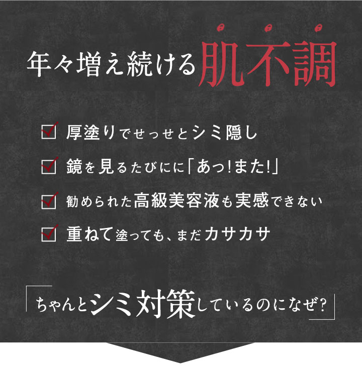 年々増え続ける肌不調