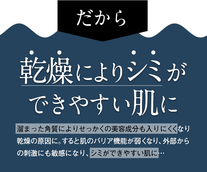 だから 乾燥によりシミができやすい肌に