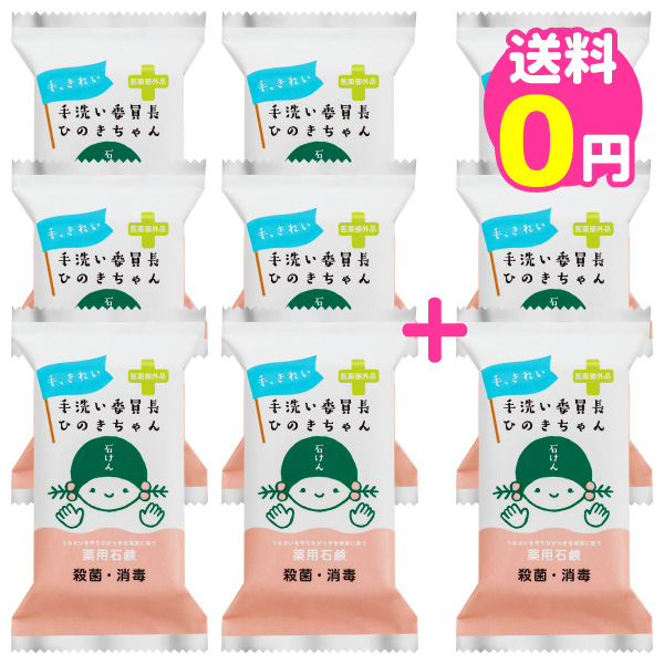 手洗い委員長 ひのきちゃん 石けん 100g 6個セット+3個プレゼント 合計9個でお得! 医薬部外品 日本製【今だけメール便送料無料】