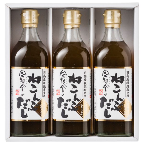 空知舎のねこんぶだし 500ml 3本セット ギフト箱入り