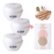 【BIG3】花雪肌ジェルクリーム×3個＋awawaふんわりタオル