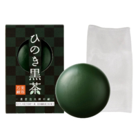 ひのき黒茶石けん 80g 泡立てネット付 【0024】